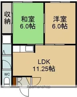 ハイツ花咲山【2階】の間取り